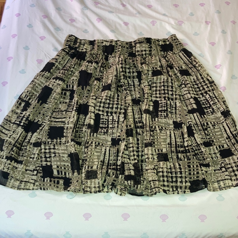 Alfani Black and Tan A-Line Skirt
